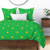 Green and Yellow Triangle Print V1, V2, Triangle Geometric Print - Large