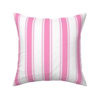 Large Scale Barbiecore French Ticking Vertical Stripes in Hot and Light Pink