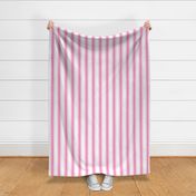 Large Scale Barbiecore French Ticking Vertical Stripes in Hot and Light Pink