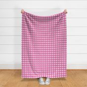 Bigger Scale Barbiecore Plaid Checker Shocking and Hot Pink on White