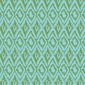 Ikat Diamond Olive onAqua