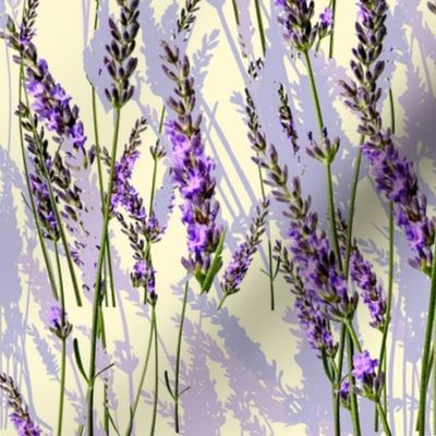 Lavande-de-Provence-French-country linens-lilac-mauve-violet on pale yellow