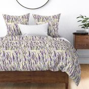 Lavande-de-Provence-French-country linens-lilac-mauve-violet on pale yellow