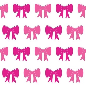 Large Scale Bows Barbiecore Pink on White