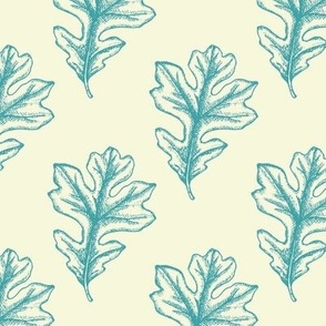 Seamless vintage teal leaves pattern 