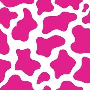 Medium Scale Cow Print in Barbiecore Shocking Pink