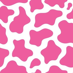 Large Scale Cow Print in Barbiecore Hot Pink