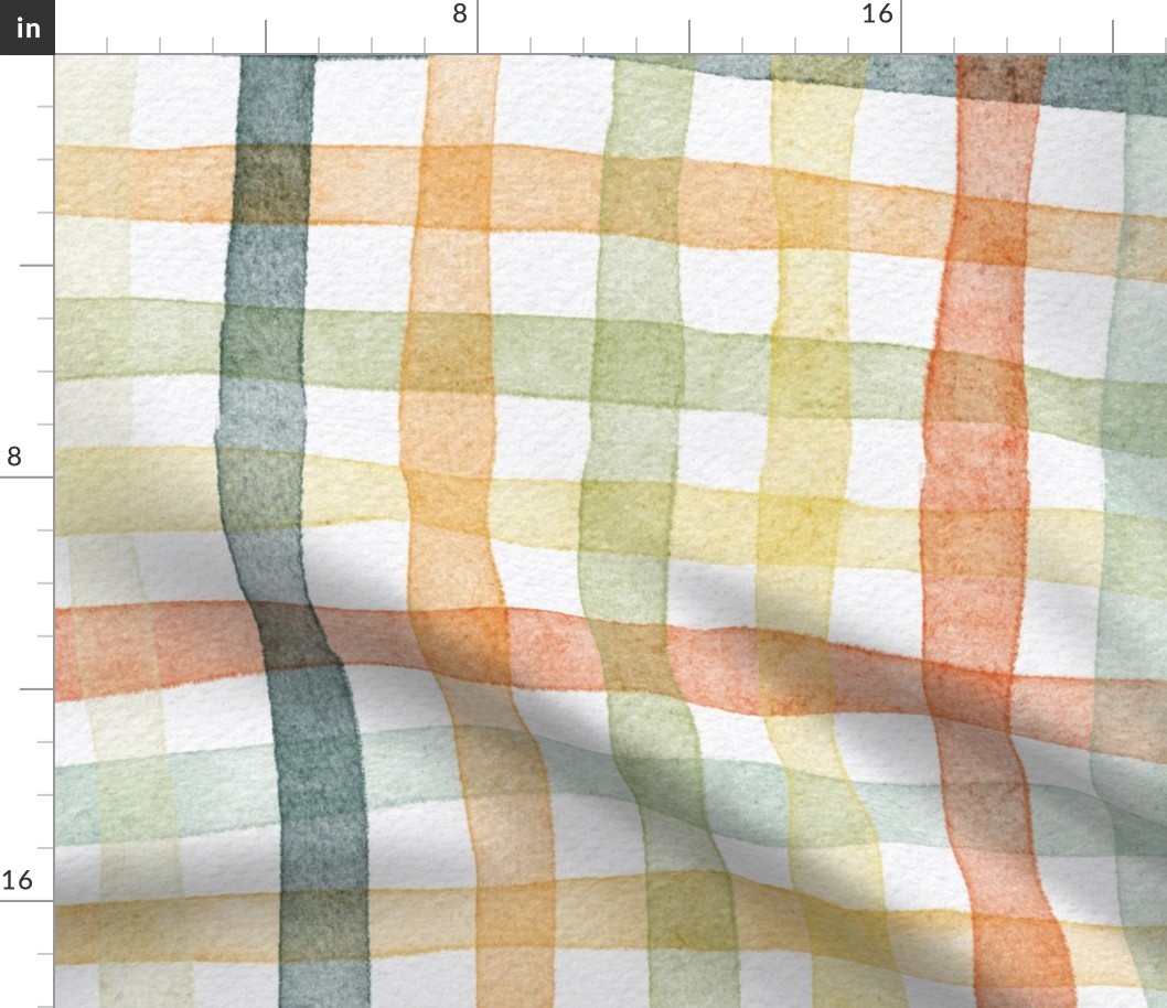 french country gingham - watercolor vintage plaid wallpaper