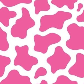 Medium Scale Cow Print in Barbiecore Hot Pink