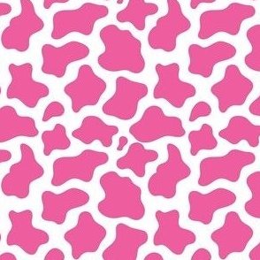 Small Scale Cow Print in Barbiecore Hot Pink