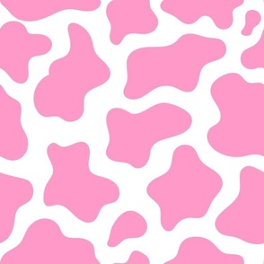 Large Scale Cow Print in Barbiecore Light Pink
