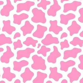 Small Scale Cow Print in Barbiecore Light Pink