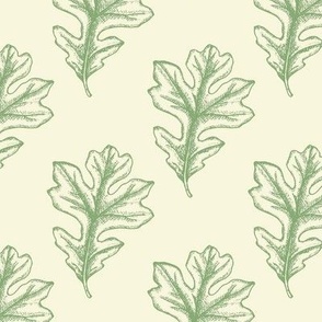 Seamless vintage green leaves pattern 