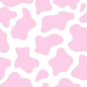 Large Scale Cow Print in Barbiecore Pale Pink