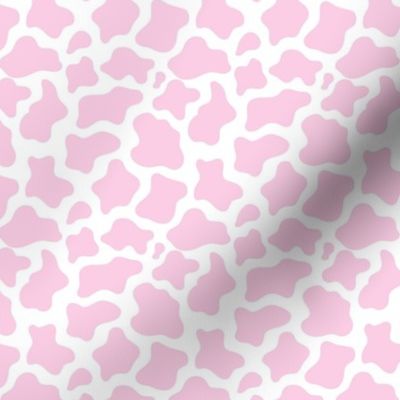 Small Scale Cow Print in Barbiecore Pale Pink
