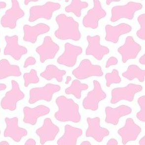 Small Scale Cow Print in Barbiecore Pale Pink