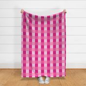 Large Scale Gingham Checker in Barbiecore Pink
