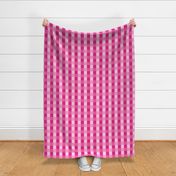 Medium Scale Gingham Checker in Barbiecore Pink