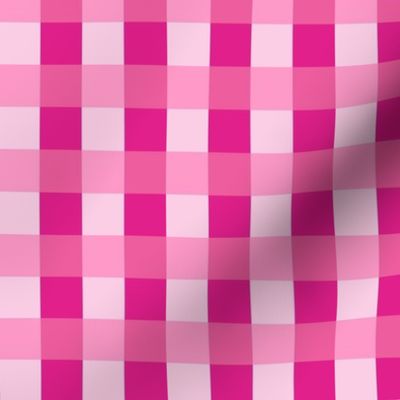Small Scale Gingham Checker in Barbiecore Pink