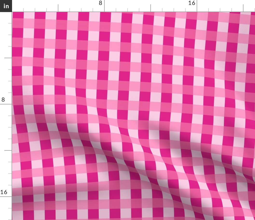 Small Scale Gingham Checker in Barbiecore Pink