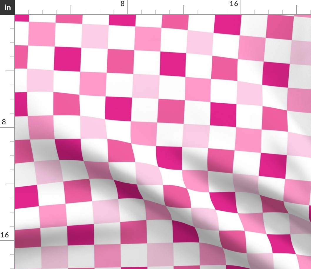 Medium Scale Checkerboard in Barbiecore Pink