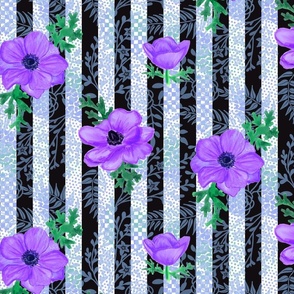 Purple Floral Maximalist Stripe