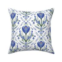 French Country Fleur de Lis in cobalt blue