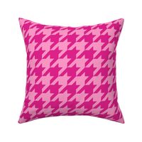 Large Scale Houndstooth in Barbiecore Shocking Pink and Hot Pink