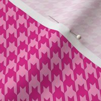 Small Scale Houndstooth in Barbiecore Shocking Pink and Hot Pink