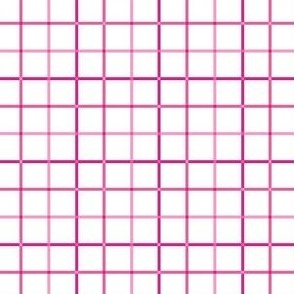 Small Scale Barbiecore Pink Plaid on White