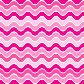 Large Scale Groovy Stripes in Barbiecore Pink
