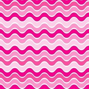 Medium Scale Groovy Stripes in Barbiecore Pink
