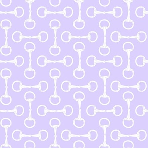 Equestrian Egg Snaffle Bit White on Lavender (Small)