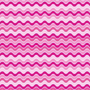 Small Scale Groovy Stripes in Barbiecore Pink