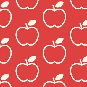 Seamless apples pattern (red background)