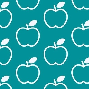 Seamless apples pattern (teal background)