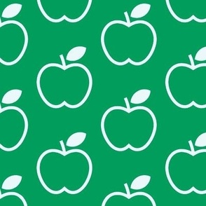 Seamless apples pattern (green background)
