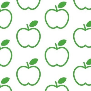 Seamless vintage apples pattern (green)