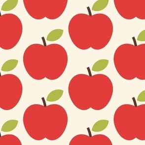 Seamless vintage apples pattern (red)