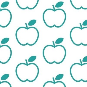 Seamless vintage apples pattern (teal)