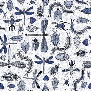 indigo blue bug pattern