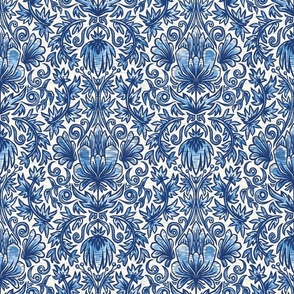 French Country Floral in Blue – Small Scale