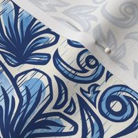 French Country Floral in Blue – Medium Scale