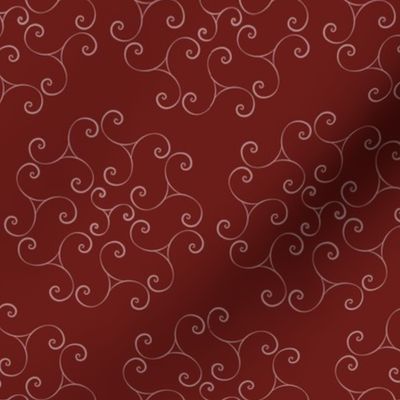 delicate festive spirals small on burgundy