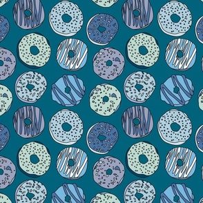 Blue Donuts Pattern