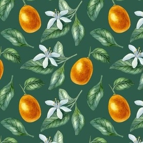 Seamless citrus fruit pattern (orange and green)
