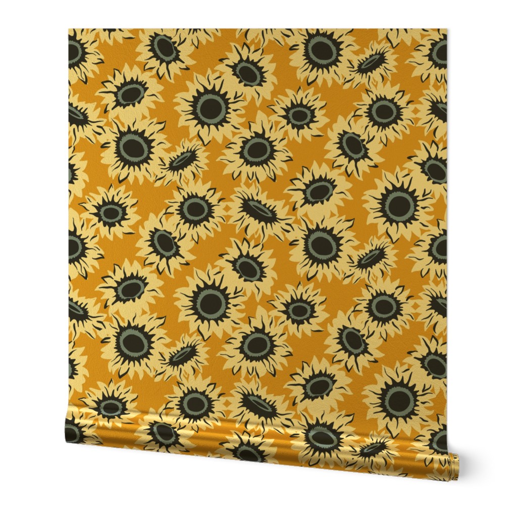 Countryside Sunflower Mustard Pattern