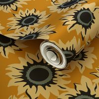 Countryside Sunflower Mustard Pattern