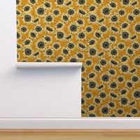 Countryside Sunflower Mustard Pattern