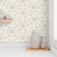 geo floral 02 - cloudy silver taupe _ creamy white 02 - simple sweet geometric